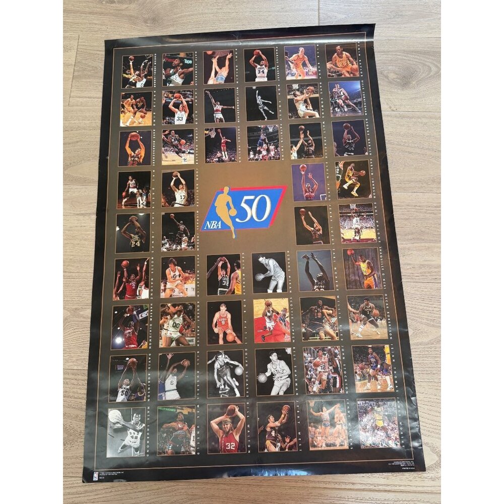 NBA 50 Greatest Players 1996 Costacos Brothers Poster 36"x24" Official Licensed